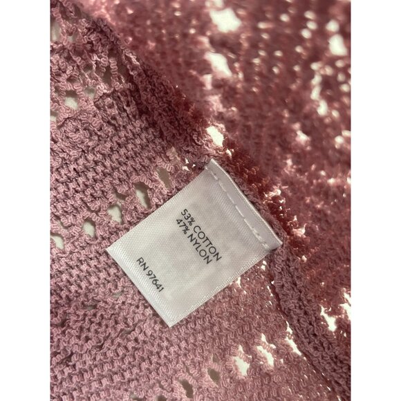 J. Jill Loose Weave Knit Open Crochet Pullover size XL P Mauve - Picture 3 of 6